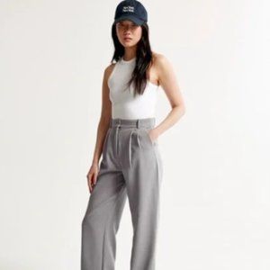 ABERCROMBIE & FITCH Tailored Sloane Brushed Suiting High Rise Wide Leg Pant